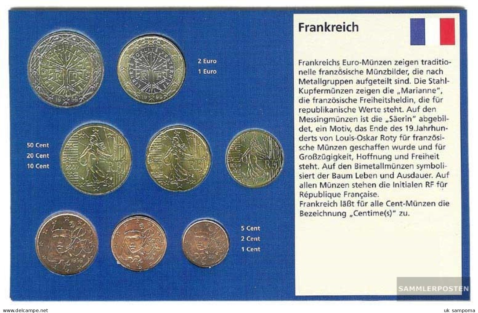 France Stgl./unzirkuliert Kursmünzensatz Mixed Vintages Stgl./unzirkuliert 1999-2002 Euro First Edition - France