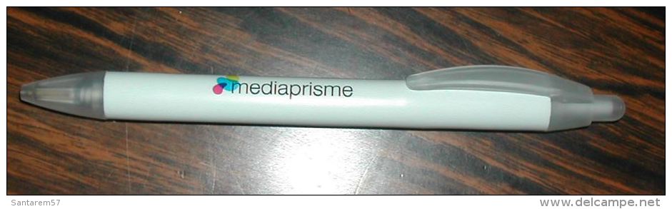 Stylo Pen Blanc Mediaprisme Agence De Publicité - Stylos