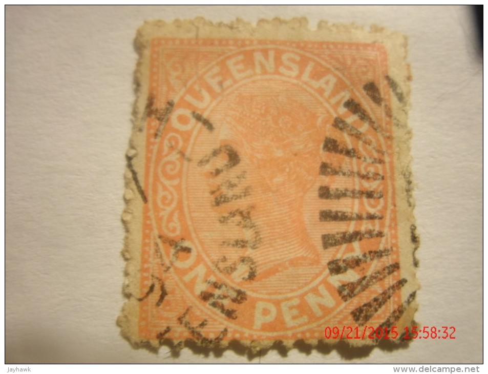 QUEENSLAND, SCOTT# 84, 1p ORANGE, USED - Used Stamps