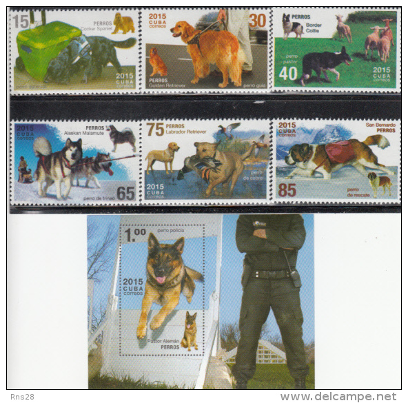 CUBA 2015 Dogs - Unused Stamps