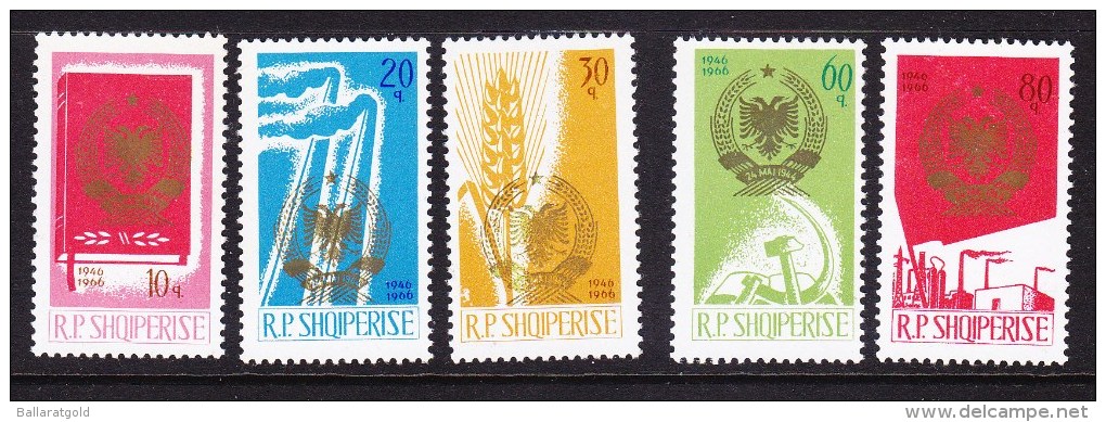 Albania 1966 - 20th Anniv Republic Complete  Set - MNH - Albania