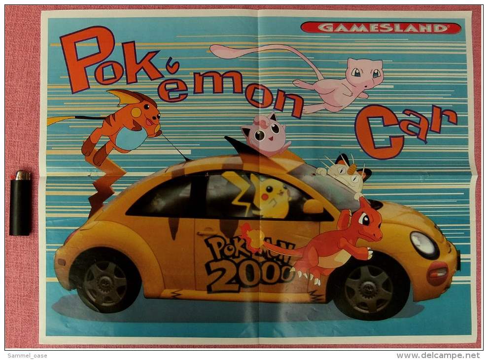 Gamesland Poster Mit Pokemon Car / Pokemon  -  Von Ca. 2002 - Merchandising