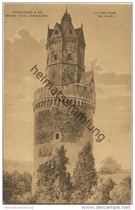 Andernach - Runder Turm - Totalansicht - Verlag Franz Scherhag Coblenz Gel. 1925 - Andernach