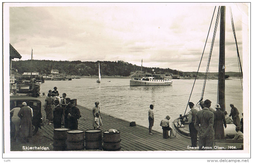 AK Skaerhalden, Ankunft Des Dampfers 1934 - Norvegia