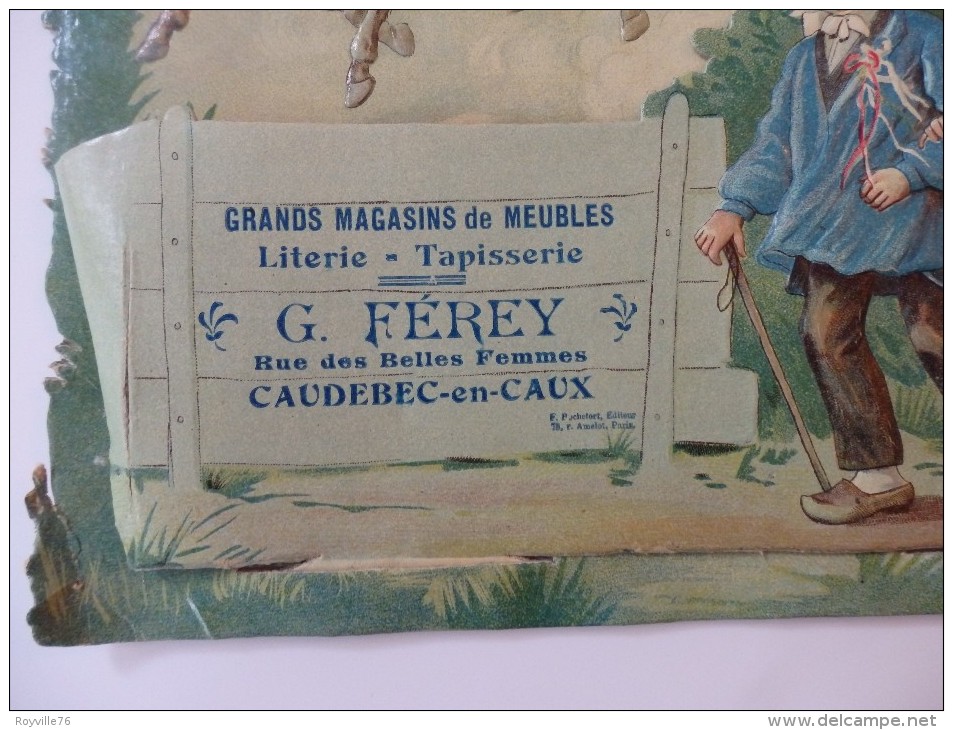 Très Belle Publicité De  G. Férey Caudebec-en-Caux (76). Calendrier Complet 1914. Voir Scan. 33 Cm/29 Cm. - Grand Format : 1901-20