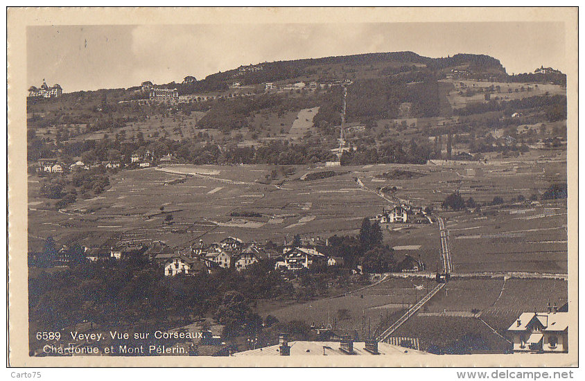 Suisse - Vevey - Vue Sur Corseaux Chardonne Et Mont Pélerin - 1914 Mont-Pélerin Ay  Marne - Chardonne