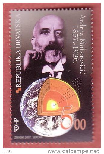 ANDRIJA MOHOROVICIC (Croatian Stamp MNH**) Seismology Sismologie Sismologia Earthquake Mohorovicic Discontinuity Geology - Other & Unclassified