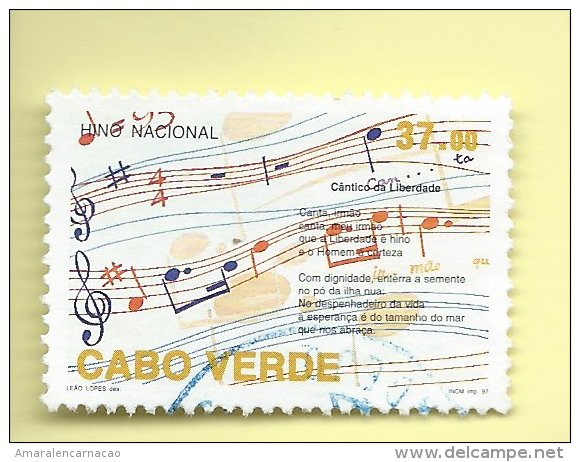 TIMBRES - STAMPS - CAP VERT / CAPE VERDE -  1997 - SYMBOLES NATIONAUX (HINO) - TIMBRE OBLITÉRÉ - Kap Verde