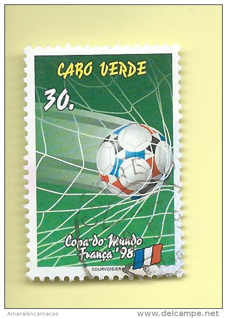 TIMBRES - STAMPS  - CAP VERT / CAPE VERDE - COUPE DU MONDE (FIFA) FRANCE 98 - TIMBRE OBLITÉRÉ - Cap Vert