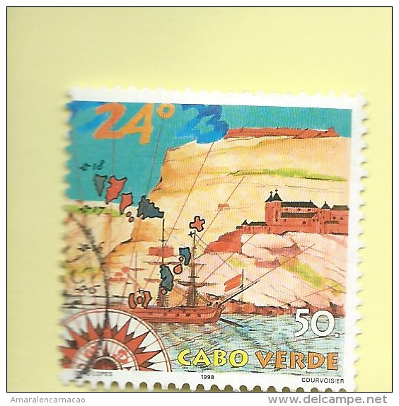 TIMBRES - STAMPS - CAP VERT / CAPE VERDE - CAP-VERT DANS LA ROUTE POUR MER EN L´INDE - TIMBRE OBLITÉRÉ CLÔTURE DE SÉRIE - Cape Verde