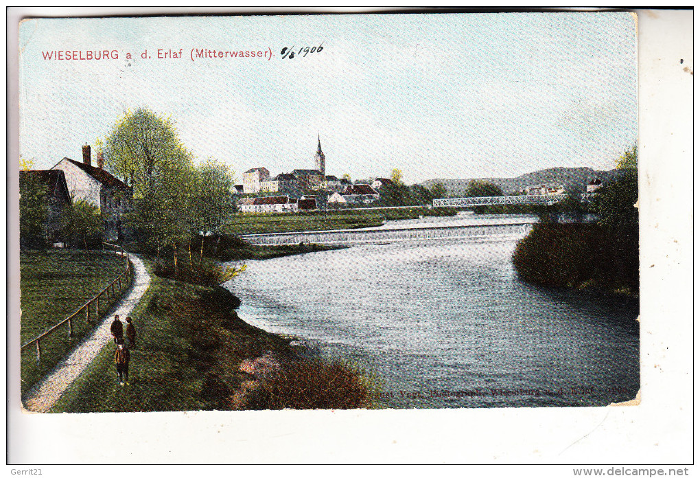 A 3250 WIESELBURG, Ortsansicht, 1906, Kl. Druckstelle, Eine Ecke Leicht Berieben - Scheibbs