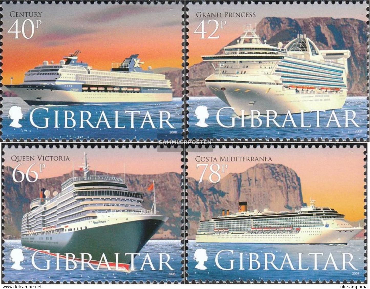 Gibraltar 1285-1288 (complete Issue) Unmounted Mint / Never Hinged 2008 Kreuzfahrtschiffe - Gibraltar