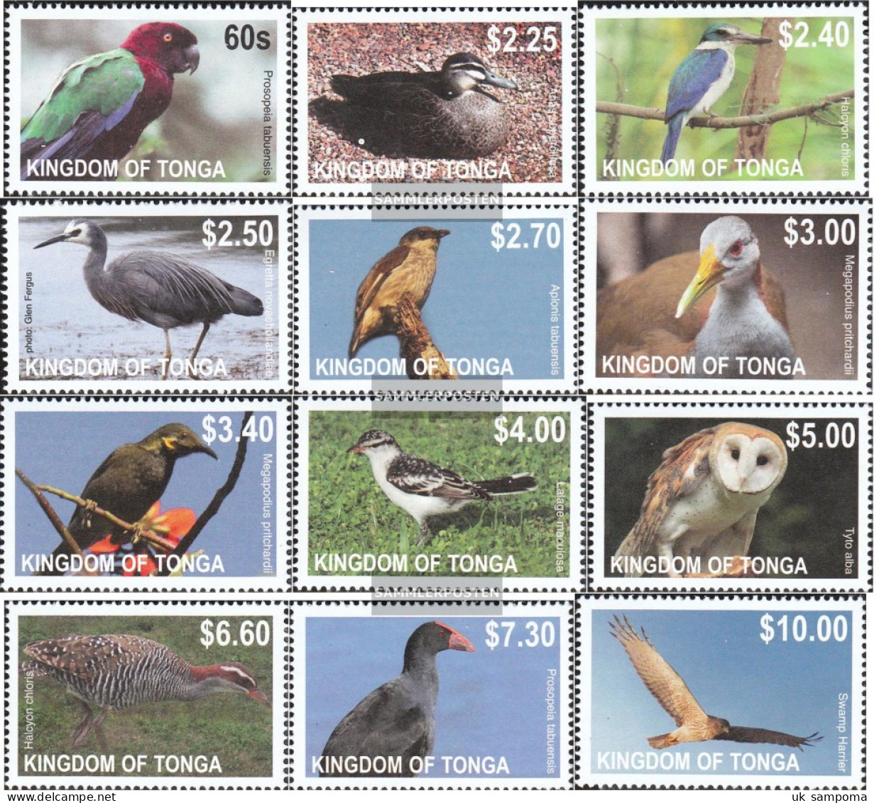 Tonga 1742-1753 (complete Issue) Unmounted Mint / Never Hinged 2012 Clear Brands: Birds - Tonga (1970-...)