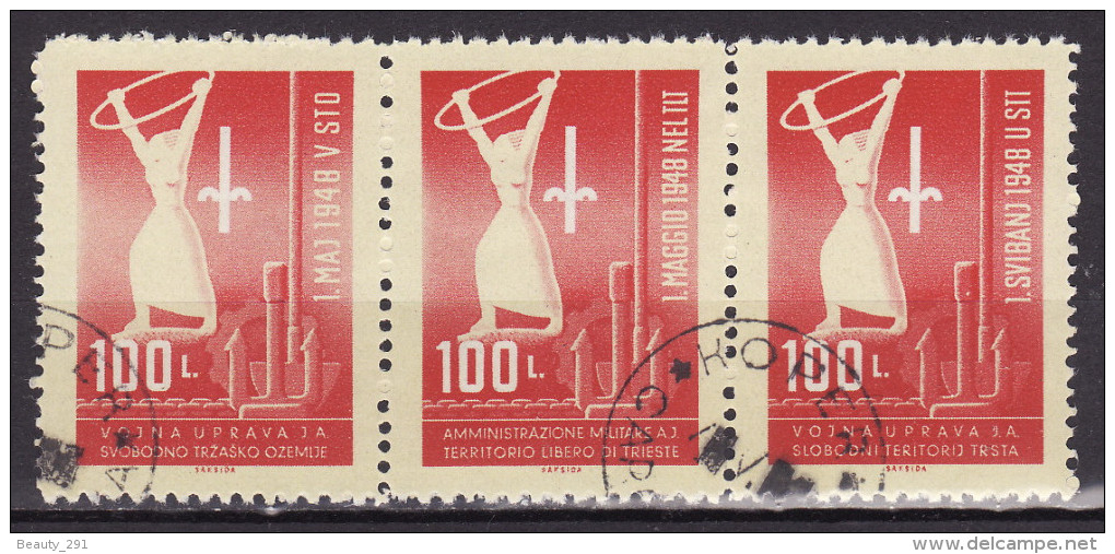 TRIESTE ZONA B, STT VUJA, 1948. 1. MAGGIO, LABOR DAY, USED - Usados