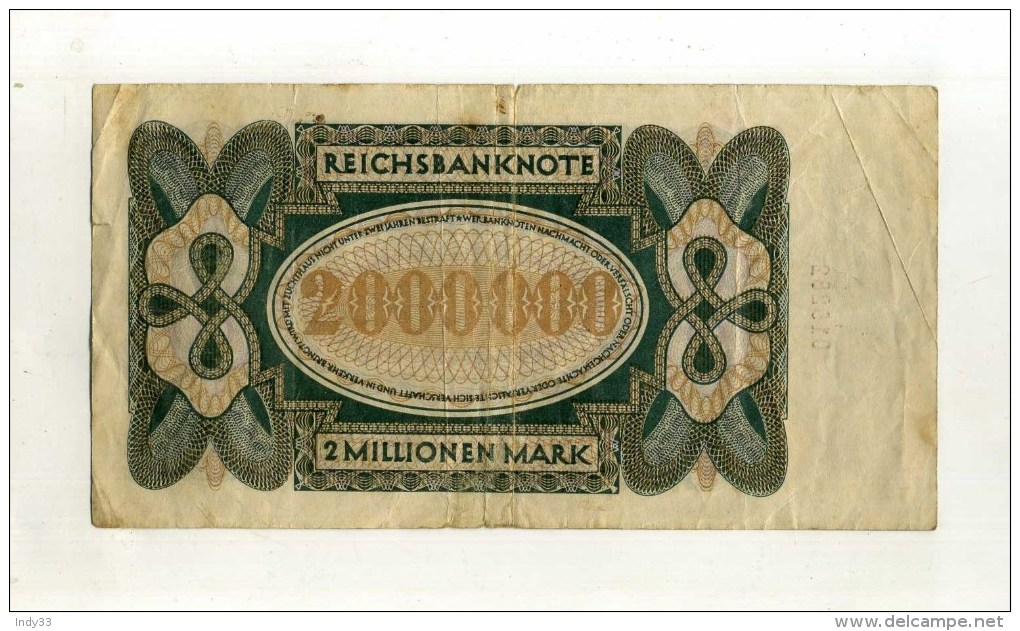 - ALLEMAGNE 1918/33 .  BILLET  2000 000 M. 1923 . - 2 Millionen Mark