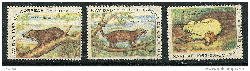 (cl. 5 - P.28) Cuba ** N° 652 à 654 (ref. Michel Au Dos)  -  Rongeur : Le Rat Poilu - - Neufs