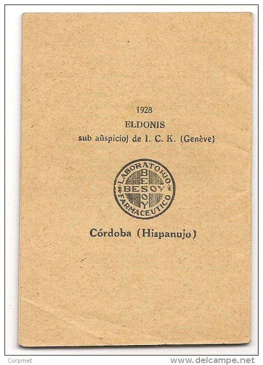 ESPERANTO - Grammar - DICTIONARY - 1928 UNIVERSALA ESPERANTO ASOCIO - GENÉVE, SUISSE - 30 Pages - Dictionaries