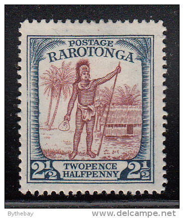 Cook Islands MH Scott #76 2 1/2p Rarotongan Chief - Crease - Cook Islands