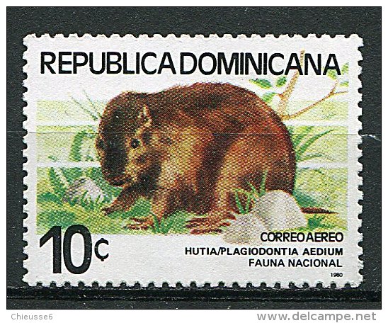 (cl. 5 - P.29) R. Dominicaine ** N° 361 (ref. Michel Au Dos)  -  Rongeur : Le Hutia  - - Dominican Republic