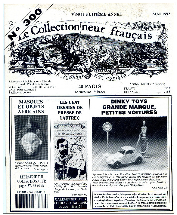 7201 - LOT DE 92 NUMEROS DU COLLECTIONNEUR FRANCAIS, 1991 à 1999, N°292 à 381 (7 Manquent), Moins De 0,50ct/pièce - Brocantes & Collections