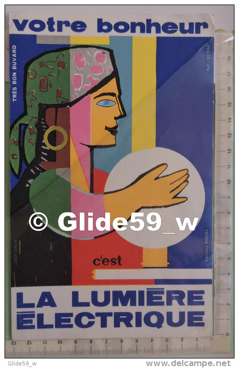 Buvard Votre Bonheur C'est La Lumière Electrique - Electricity & Gas