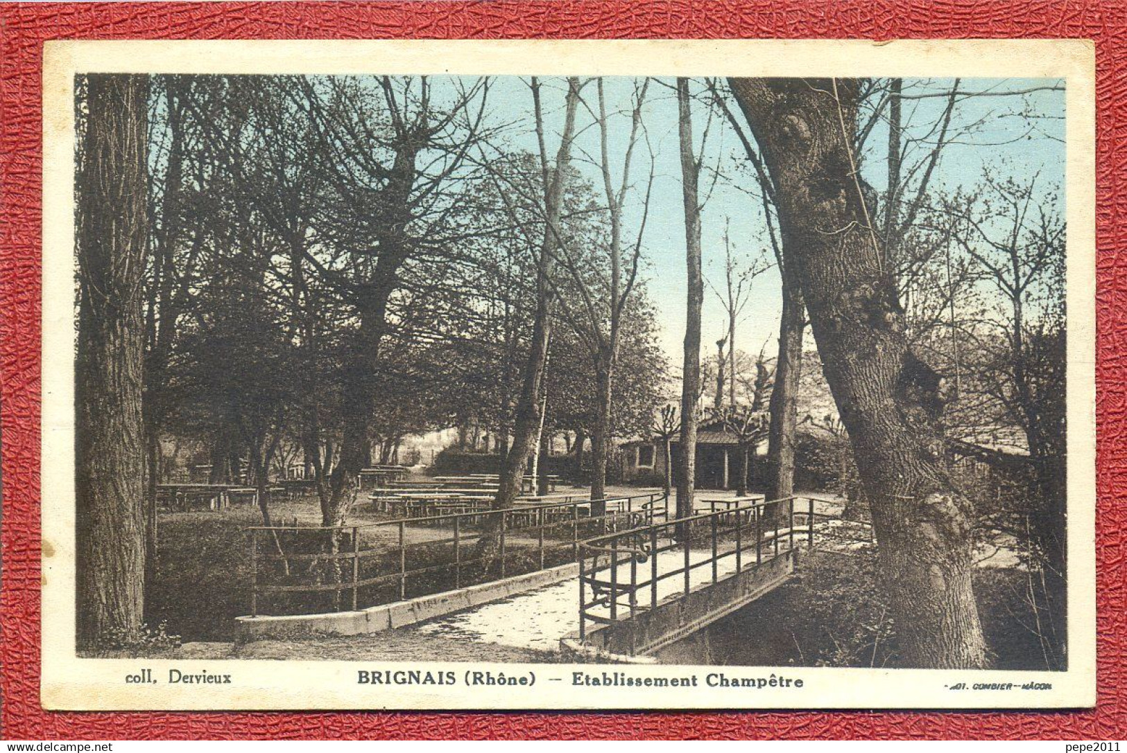 CPA  69 BRIGNAIS Etablissement Champêtre : Passerelle - Table - Cabane ... - Brignais