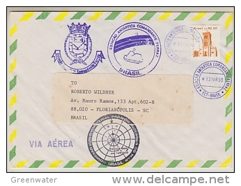 Brazil 1989 Base Commandante Ferraz Diff. Ca (25167) - Bases Antarctiques