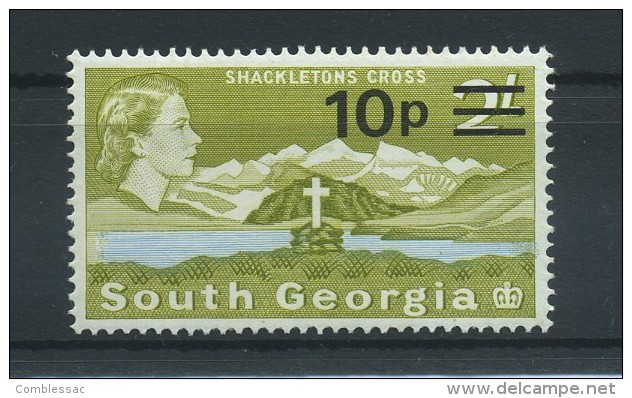 SOUTH  GEORGIA    1971   10p  On  2/-   Yellow  Olive  And  Light  Blue   Deep  Violet     MNH - South Georgia