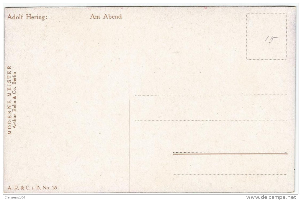 Künstlerkarte, Adolf Hering, Am Abend - Non Classés