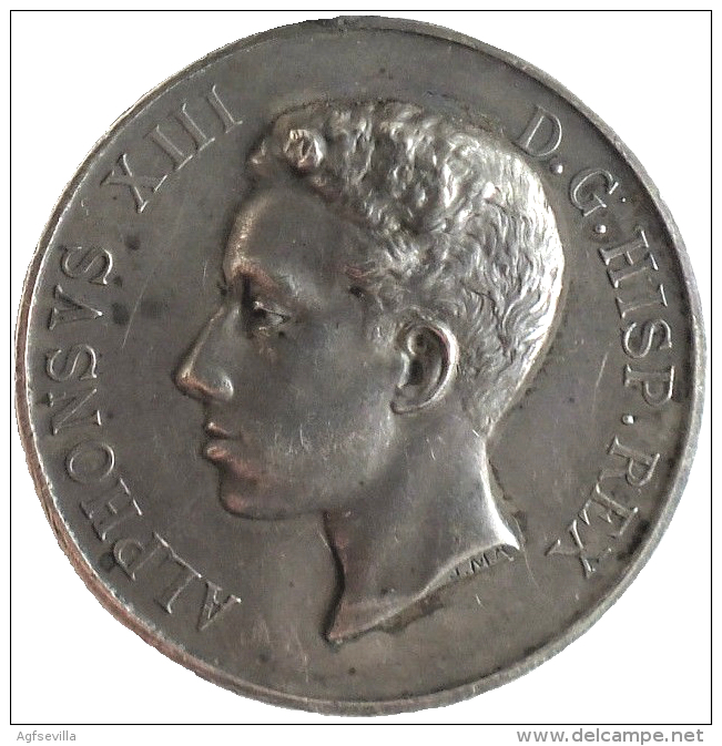 ESPAÑA. ALFONSO XIII. MEDALLA MAYORÍA DE EDAD. 1.902 PLATA. ESPAGNE. SPAIN - Adel