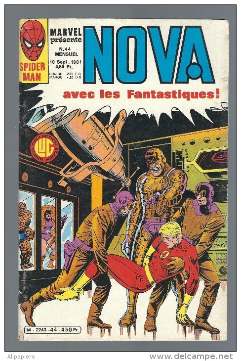 Nova N°44 Avec Les Fantastiques La Machine éternité - Peter Parker Alias L´araignée Redoutable Cobra De 1981 - Nova