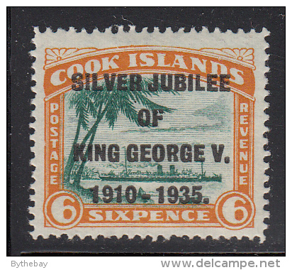 Cook Islands MH Scott #100 Silver Jubilee Overprint On 6p R.M.S. Monowai - Cook