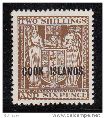 Cook Islands MH Scott #103 Cook Islands Overprint On NZ 2sh6p Coat Of Arms - Cookeilanden