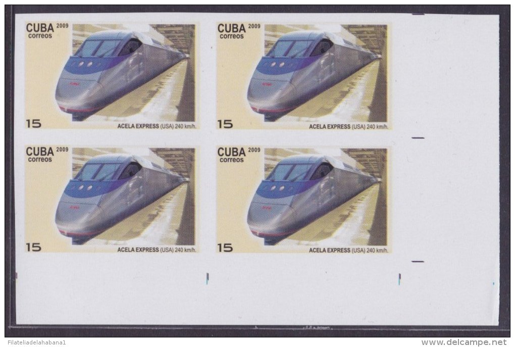 2009.238 CUBA 2009 PROOF ERROR MNH ACELA EXPRESS FERROCARRIL RAILROAD TRAIN - Non Dentelés, épreuves & Variétés