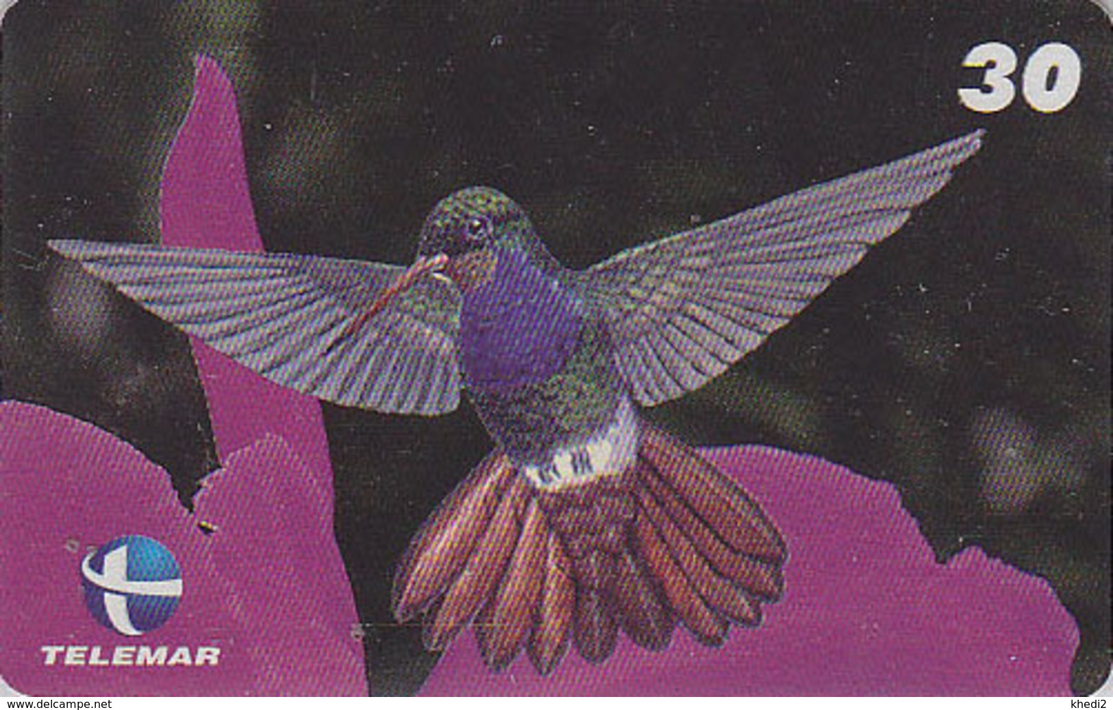 Télécarte Brésil - OISEAU - COLIBRI Sur Orchidee - HUMMING BIRD On Orchid Brazil Phonecard - KOLIBRI Vogel TK - 3984 - Pájaros Cantores (Passeri)
