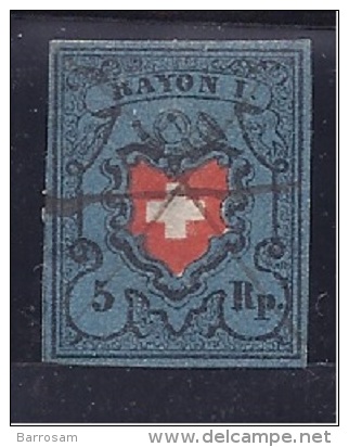 Switzerland1850: Michel 7 II Used Cat.Value 480Euros($536) - 1843-1852 Kantonalmarken Und Bundesmarken