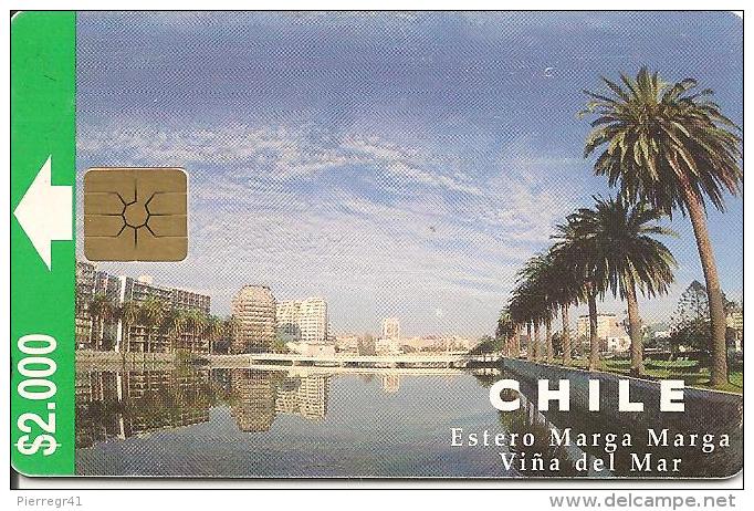 -CARTE-PUCE-CHILI-$2000-GEM-11/97-ESTERO MARGA VINA DEL MAR -BE - Chili