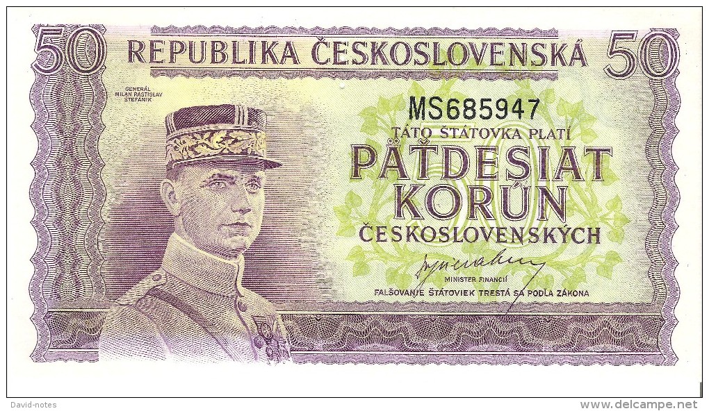 Czechoslovakia - Pick 62 - 50 Korun 1945 - Unc - Tchécoslovaquie