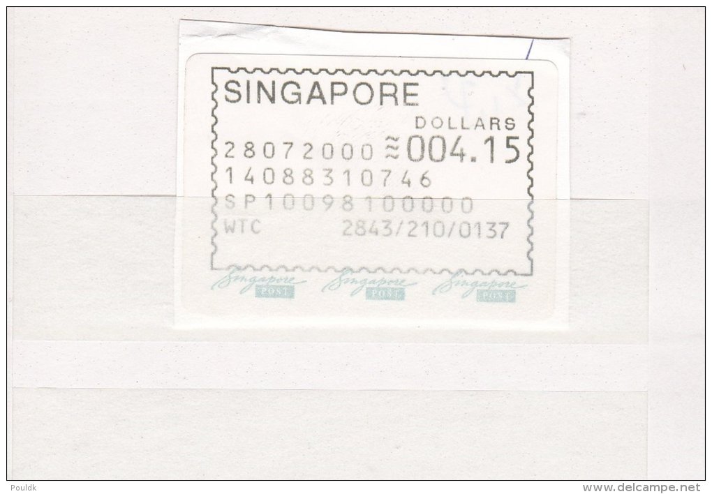 SFS From Singapore WTC Used (M40-4) - Automatenmarken [ATM]