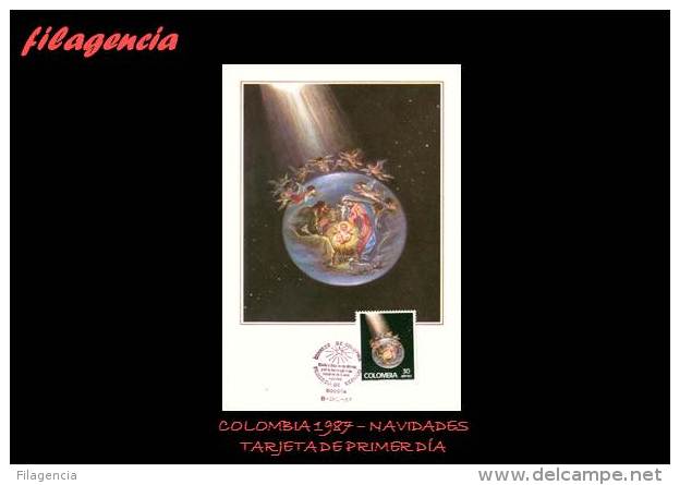 AMERICA. COLOMBIA. ENTEROS POSTALES. TARJETA PRIMER DÍA 1987. NAVIDADES - Colombia