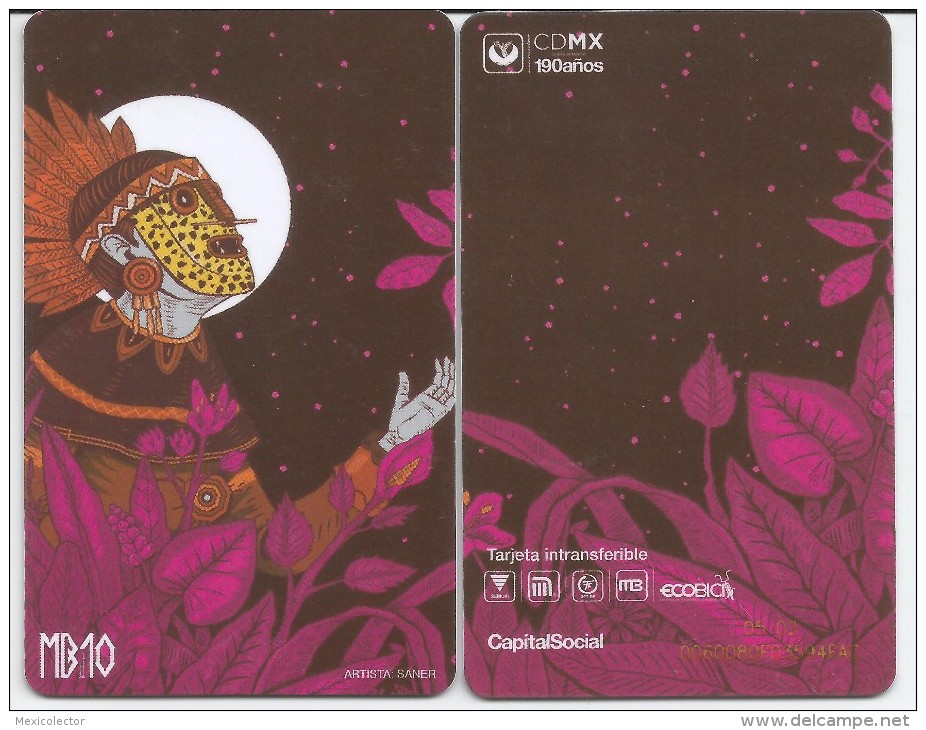 MEXICO - METRO BUS -  RECHARGEABLE CARD - 10 ANNIVERSARY - LIMITED EDITION - Other & Unclassified