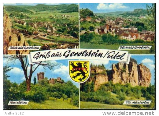 Rarität Gruß Aus Gerolstein MB Wohngebiet Wappen Kasselburg 6.2.1963 - Gerolstein