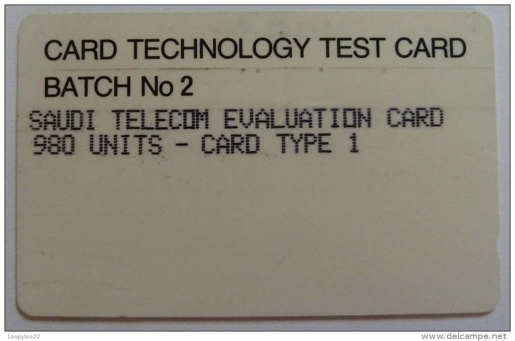 SAUDI ARABIA - Test - Batch No 2 - Evaluation Card - 980 Units - Card Type 2 - 1SAUE - Used - Saudi-Arabien