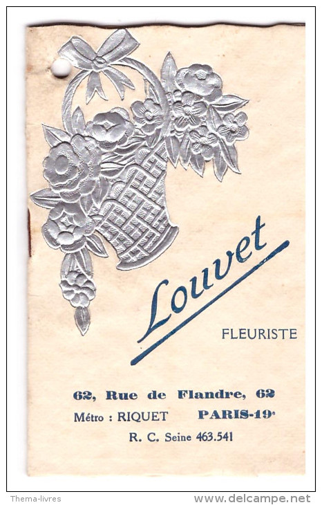 Calendrier De Poche LOUVET (fleuriste, Paris) 1933 (PPP 1273) - Petit Format : 1921-40