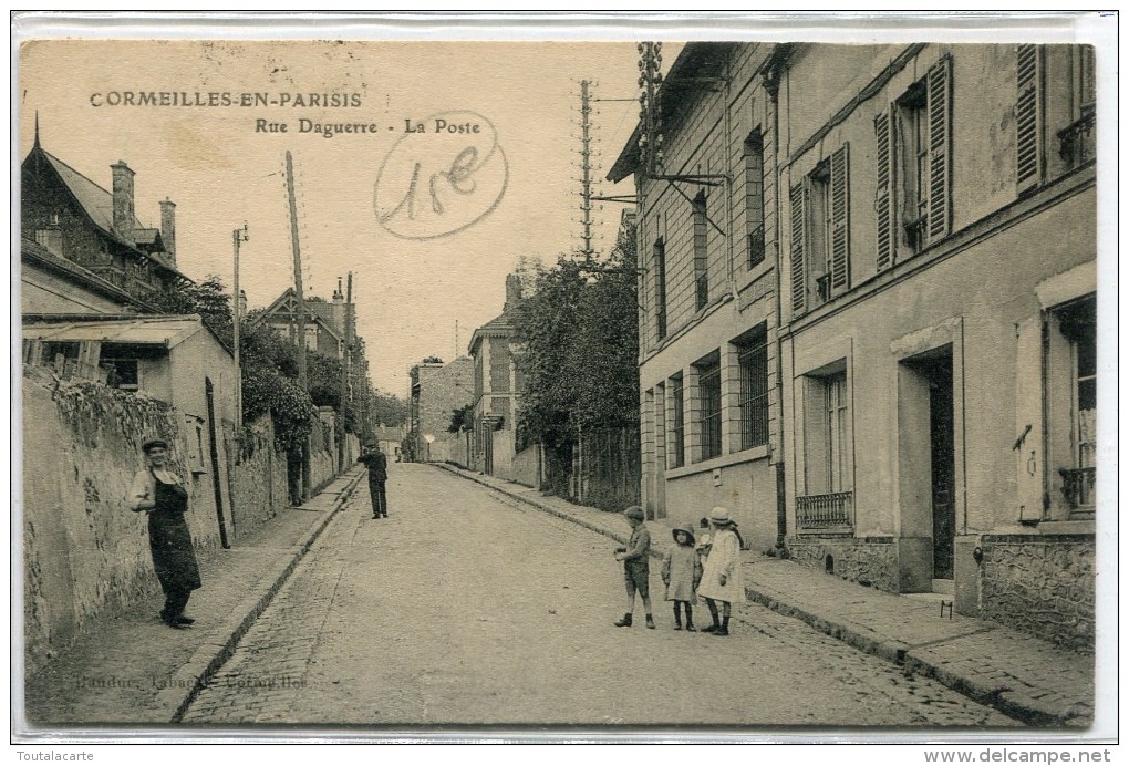 CPA 95 CORMEILLES EN PARISIS RUE DAGUERRE LA POSTE 1922 - Cormeilles En Parisis