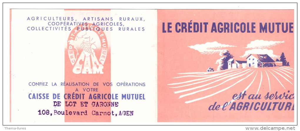 Calendrier De Poche CREDIT AGRICOLE MUTUEL 1954 (agen) (PPP1275) - Petit Format : 1941-60