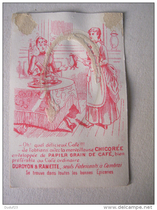 CHROMO DUROYON & RAMETTE CHICOREE  CHOCOLAT CAMBRAI  JEUNE FILLE SUR UNE BALANCOIRE AVEC UN CHATON - Duroyon & Ramette