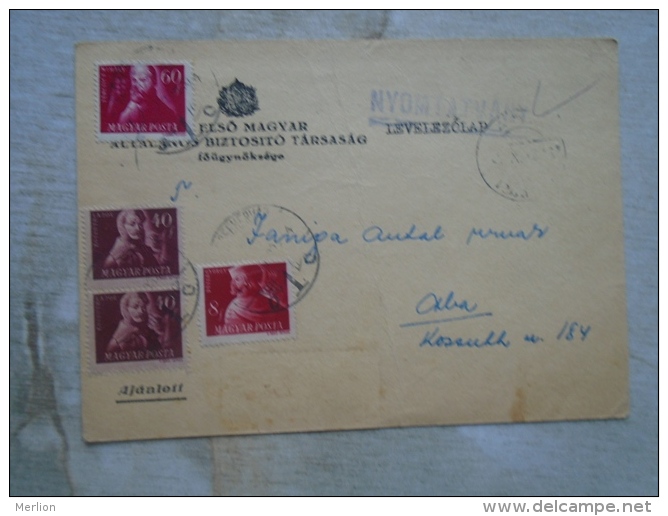 Hungary  Székesfehérvár Elsö Magyar Biztositó T.  1930's    D131918 - Covers & Documents