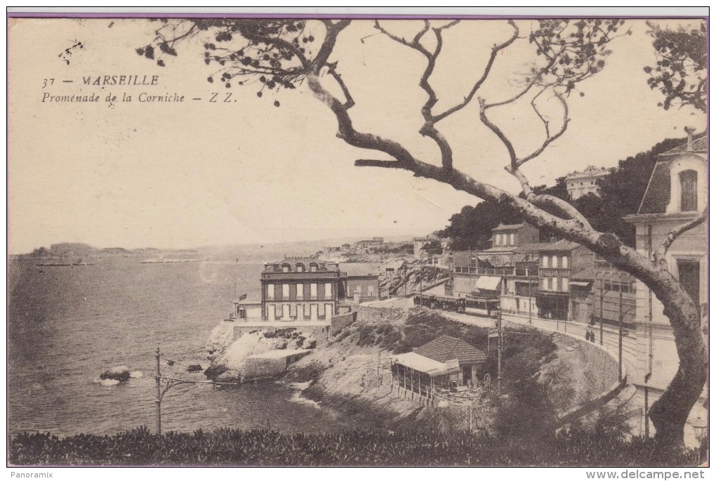 13  °°  Marseille   :-   Promenade  De  La  Corniche  "   **   écrite  Crayon  23 Mai 1906 - Endoume, Roucas, Corniche, Beaches