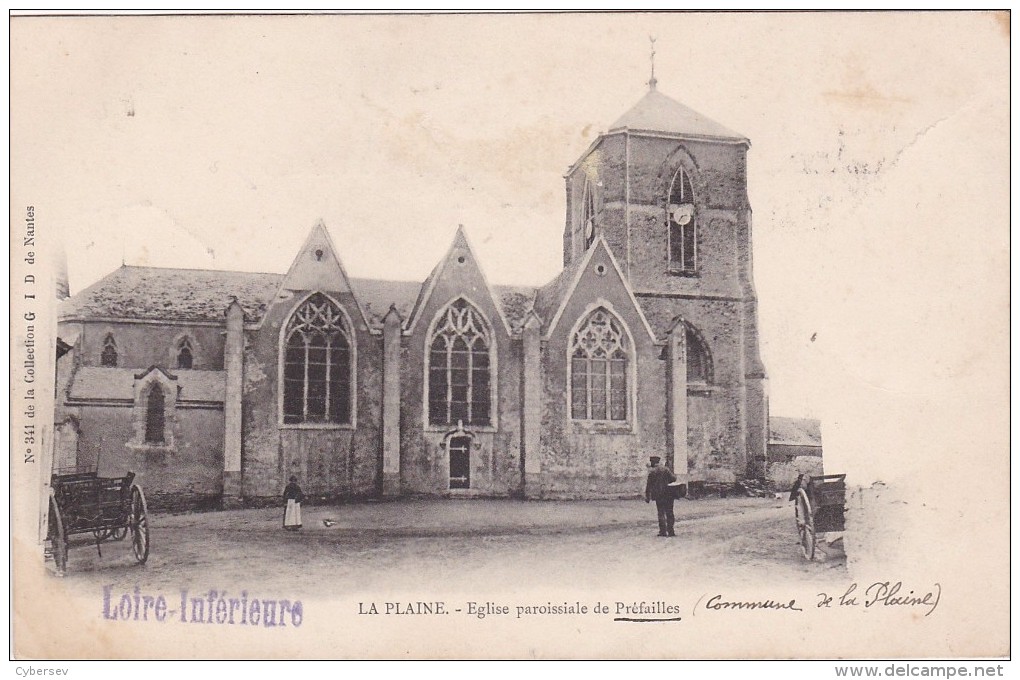 LA PLAINE - Eglise Paroissiale De Préfailles - Charrettes - Animé - La-Plaine-sur-Mer